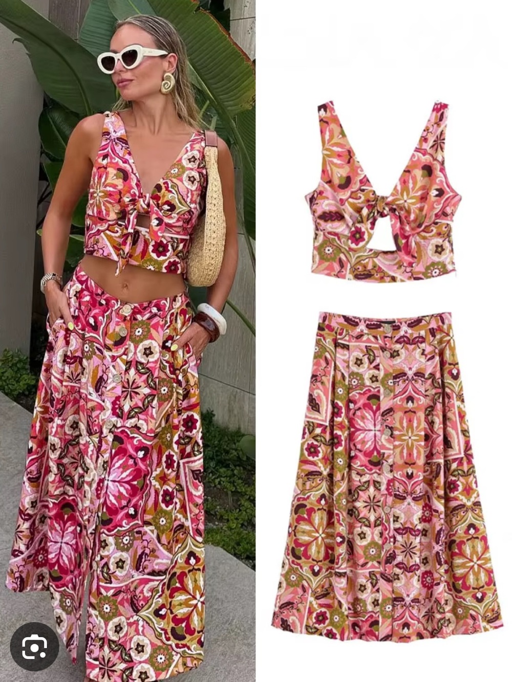 Zara 2 piece set NWT rustic top and skirt 8449/209 8452/209